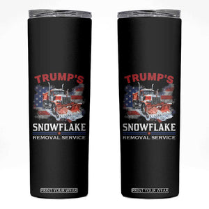 Funny Trump 2024 Skinny Tumbler Trump's Snowflake Removal Service US Flag TB11 Black Print Your Wear