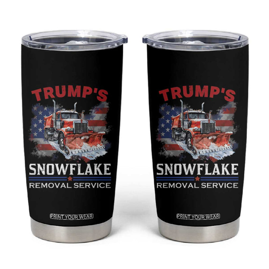 Funny Trump 2024 Tumbler Cup Trump's Snowflake Removal Service US Flag TB11 Black Print Your Wear