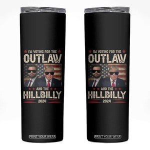 Trump Vance 2024 Skinny Tumbler I'm Voting For The Outlaw And The Hillbilly US Flag TB11 Black Print Your Wear