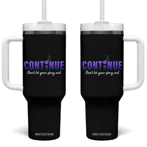 Suicide Prevention Awareness Tumbler With Handle Continue Don't Let Your Story End Semicolon Butterfly TB11 One Size: 40 oz Black Print Your Wear