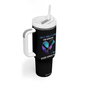 Suicide Prevention Awareness Tumbler With Handle Teal And Purple For Someone I Miss Every Single Day Heart TB11 Print Your Wear