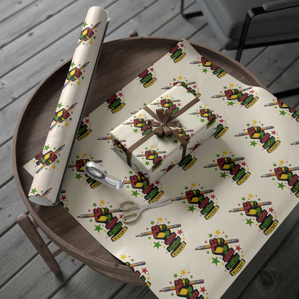 Teach Black History Education Pride Wrapping Paper Roll Black History Month TS12 Beige Print Your Wear