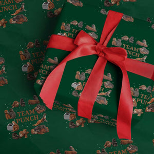 Team Punch Monkey Wrapping Paper Roll Viral Baby Monkey Meme TS14 Green Print Your Wear