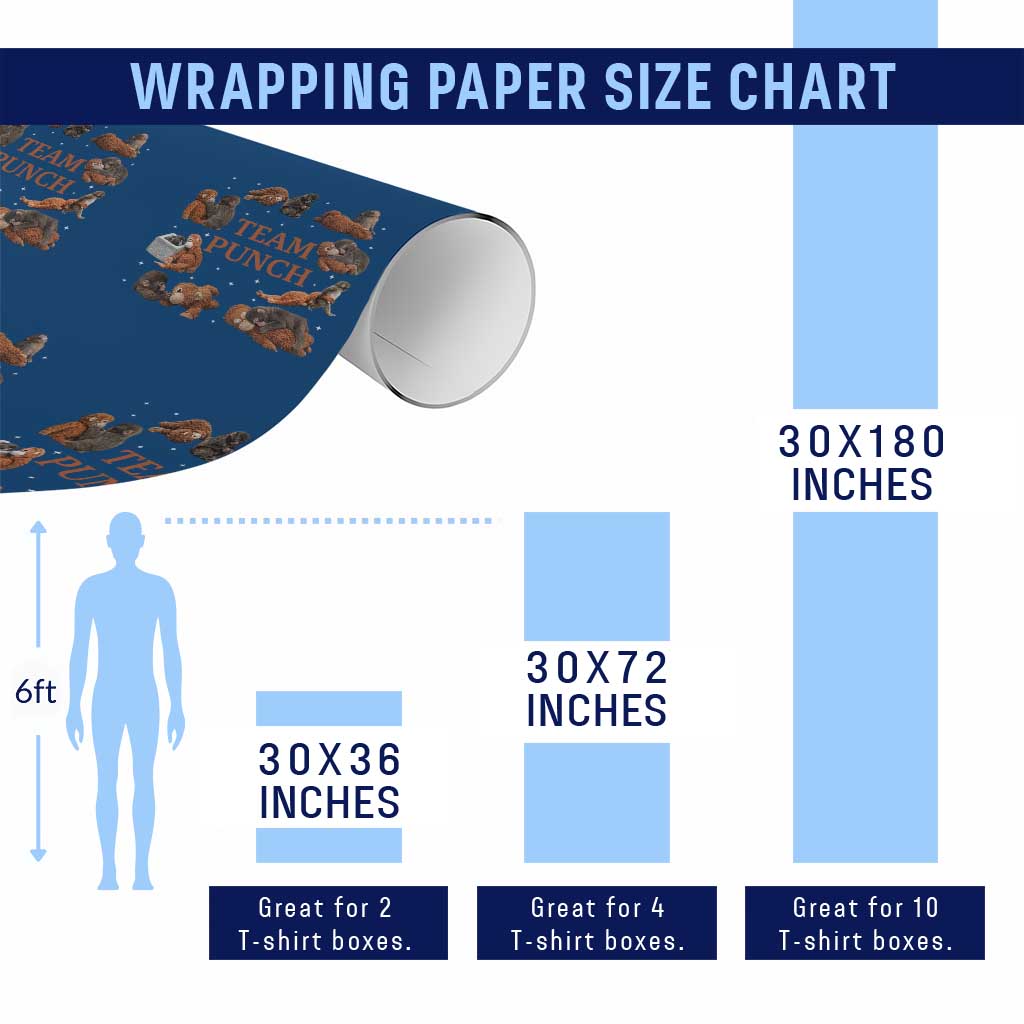 Team Punch Monkey Wrapping Paper Roll Viral Baby Monkey Meme TS14 Print Your Wear