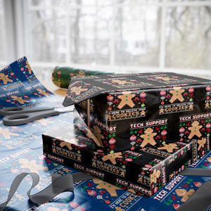 Tech Support Christmas Wrapping Paper Roll I Am Here To Delete Your Cookies TS14 Black Print Your Wear