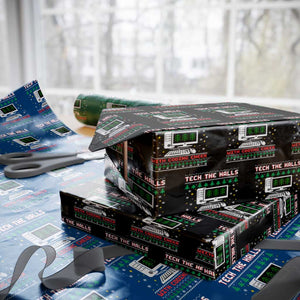 Tech Support Christmas Wrapping Paper Roll Tech The Halls With Cooking Cheer TS14 Black Print Your Wear