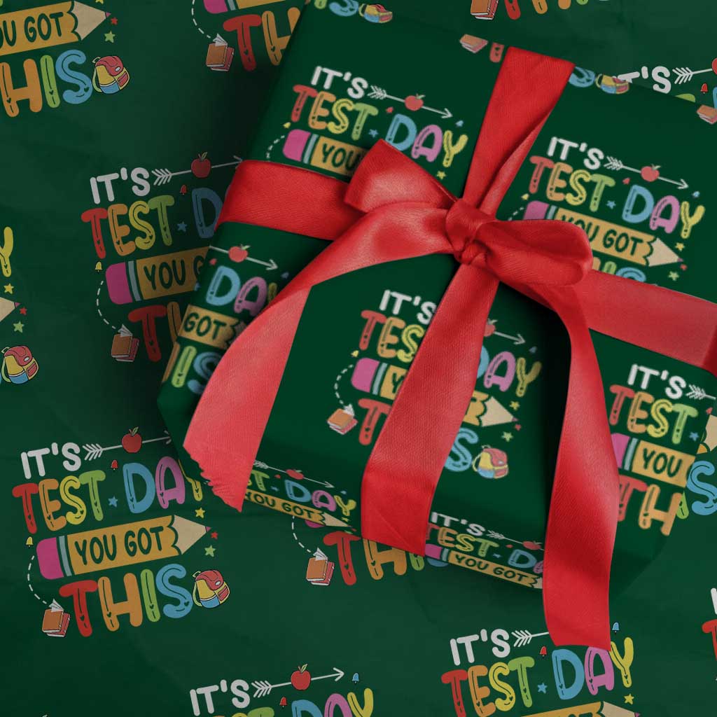 Test Day You Got This Wrapping Paper Roll TS10 Green Print Your Wear