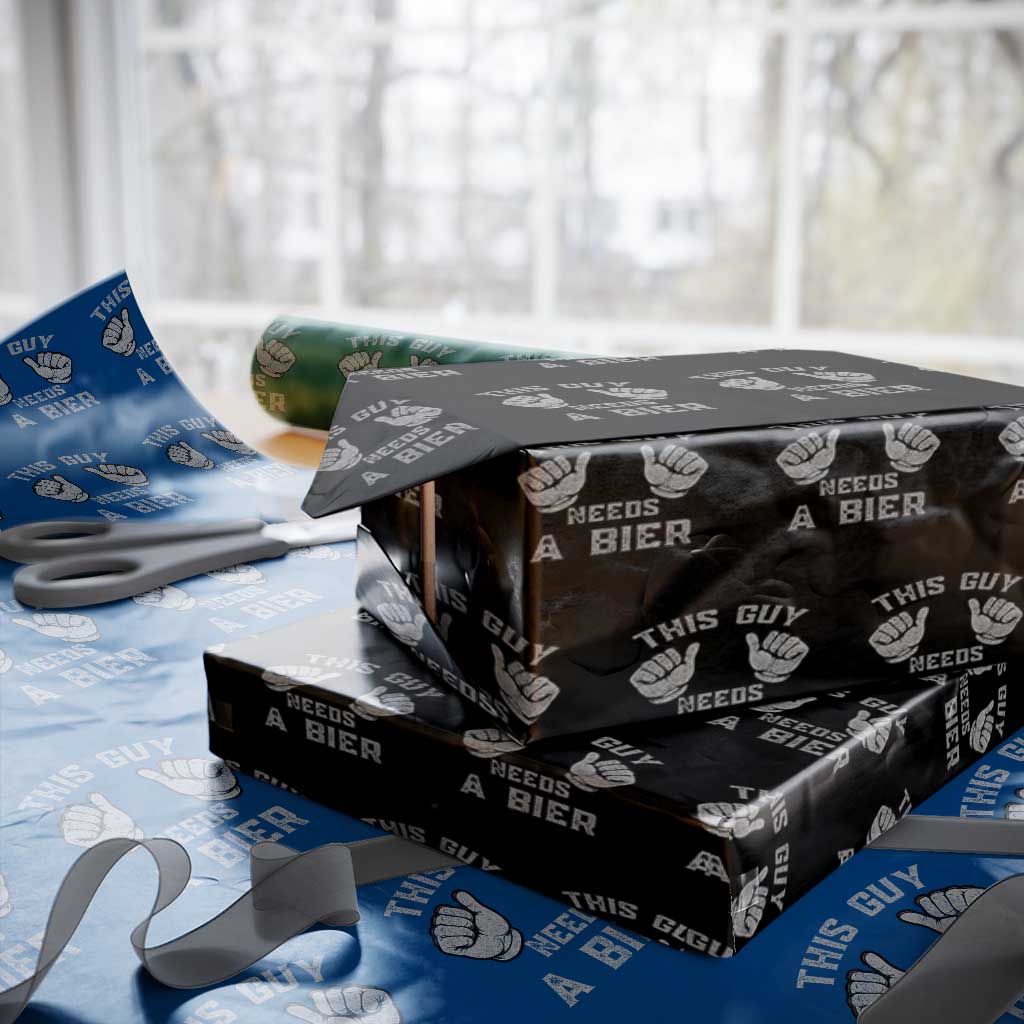 This Guy Needs A Bier Oktoberfest Wrapping Paper Roll Funny Mens Drinking Gift TS10 Black Print Your Wear