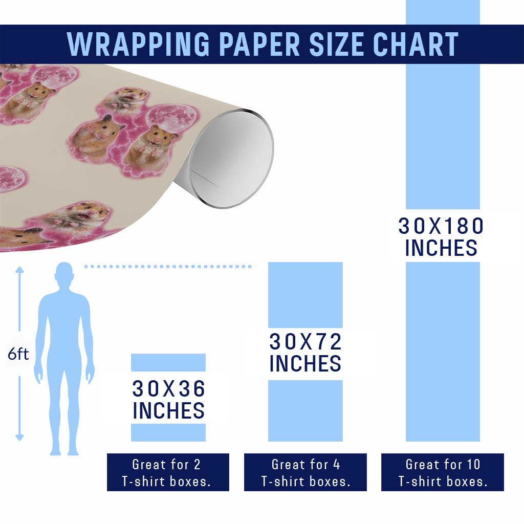 Three Hamsters Retro Graphic Wrapping Paper Roll Small Pet Lover Gift Idea TS12 Print Your Wear