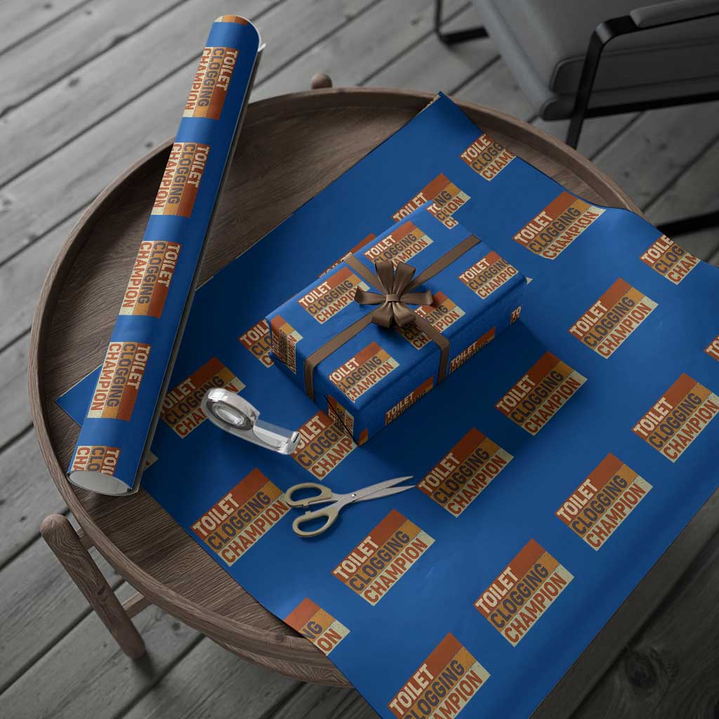 Toilet Clogging Champion Wrapping Paper Roll TS10 Blue Print Your Wear