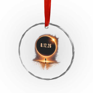 Total Solar Eclipse 2026 Crystal Glass Ornament August 12th Totality Gift TS10 Print Your Wear