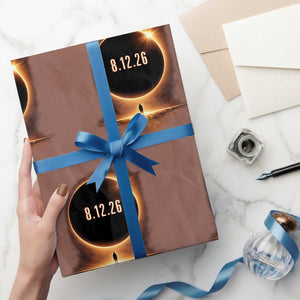 Total Solar Eclipse 2026 Wrapping Paper Roll August 12th Totality Gift TS10 Mocha Print Your Wear