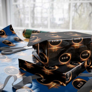 Total Solar Eclipse 2026 Wrapping Paper Roll August 12th Totality Gift TS10 Black Print Your Wear