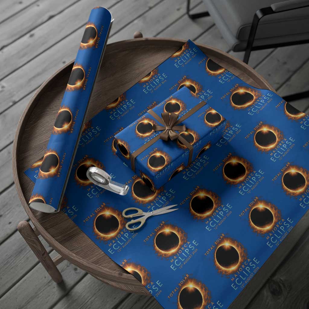 Total Solar Eclipse Wrapping Paper Roll 12th August 2026 Majorca Totality TS10 Blue Print Your Wear