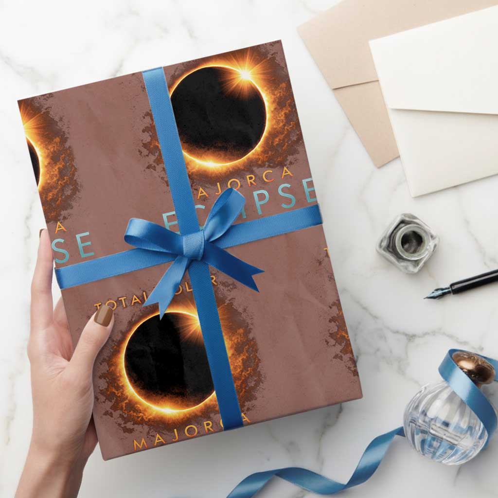 Total Solar Eclipse Wrapping Paper Roll 12th August 2026 Majorca Totality TS10 Mocha Print Your Wear