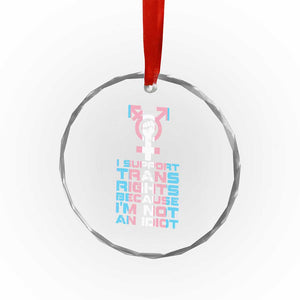 Trans Ally Crystal Glass Ornament Transgender Pride Flag Support TS10 Print Your Wear
