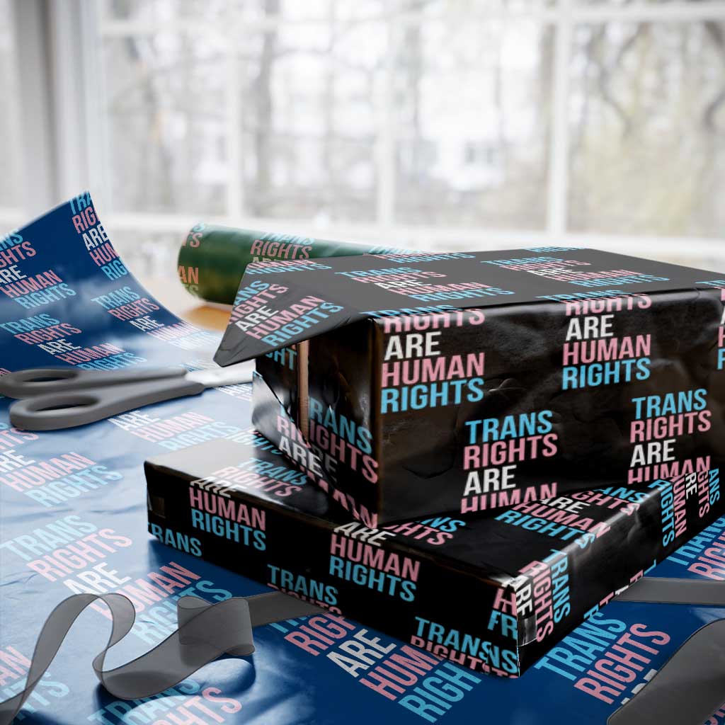 Trans Rights Wrapping Paper Roll Human Rights Transgender Pride Gender Equality TS10 Black Print Your Wear