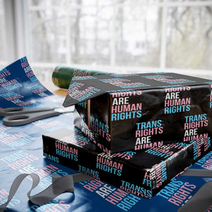 Trans Rights Wrapping Paper Roll Human Rights Transgender Pride Gender Equality TS10 Black Print Your Wear