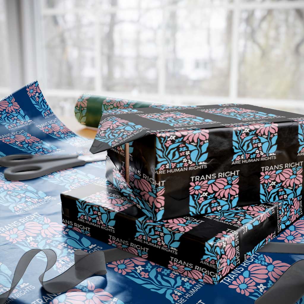 Trans Rights Wrapping Paper Roll Protect Trans Social Justice LGBT TS10 Black Print Your Wear