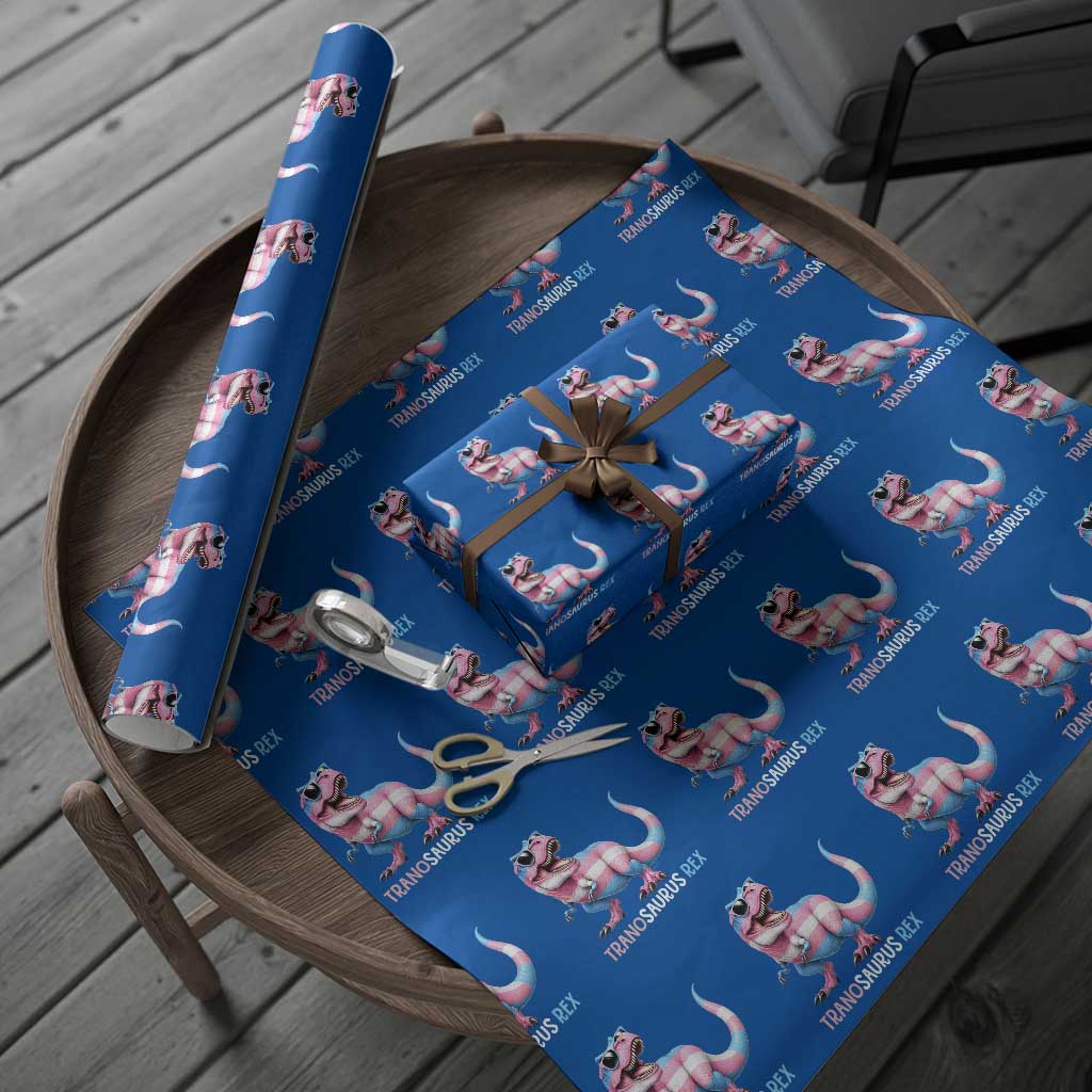 Transaurus Rex Transgender Pride Wrapping Paper Roll Funny Dinosaur Lover TS12 Blue Print Your Wear