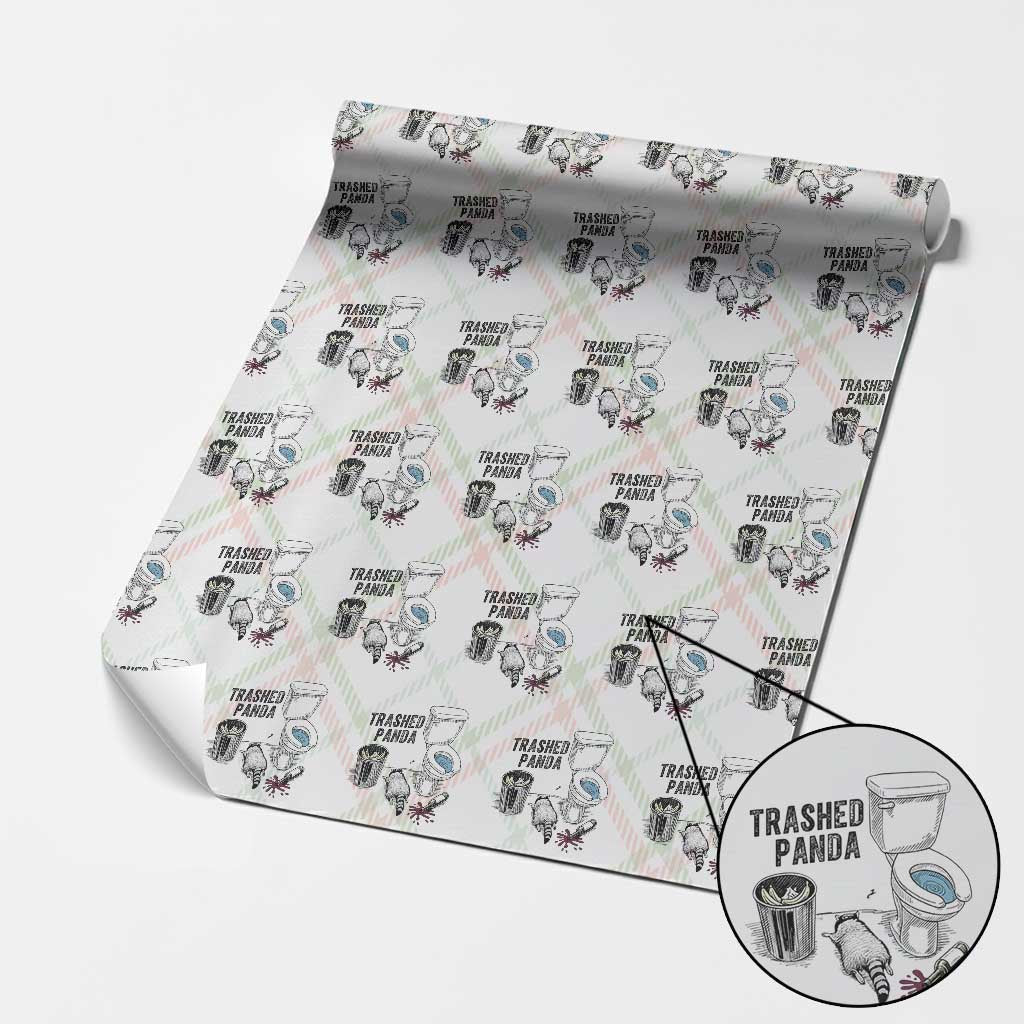 Trashed Panda Wrapping Paper Roll Funny Drunk Racoon Meme TS14 Christmas Plaid Print Your Wear