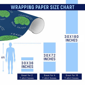 Traumatic Brain Injury Awareness Wrapping Paper Roll TBI Support TS02 Print Your Wear