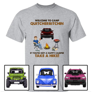 Custom Jeep Shirts, Welcome To Camp Quitcherbitchin If You're Not A Happy Camper Take A Hike Apparel CTM Custom - Printyourwear