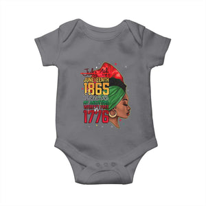 Juneteenth 1865 Baby Onesie Black Pride Because My Ancestors Weren't Free in 1776 Not 4Th Of July TS01 Charcoal Print Your Wear