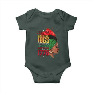 Juneteenth 1865 Baby Onesie Black Pride Because My Ancestors Weren't Free in 1776 Not 4Th Of July TS01 Dark Forest Green Print Your Wear