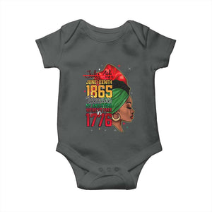 Juneteenth 1865 Baby Onesie Black Pride Because My Ancestors Weren't Free in 1776 Not 4Th Of July TS01 Dark Heather Print Your Wear