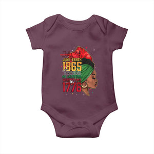 Juneteenth 1865 Baby Onesie Black Pride Because My Ancestors Weren't Free in 1776 Not 4Th Of July TS01 Maroon Print Your Wear