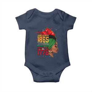 Juneteenth 1865 Baby Onesie Black Pride Because My Ancestors Weren't Free in 1776 Not 4Th Of July TS01 Navy Print Your Wear