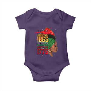 Juneteenth 1865 Baby Onesie Black Pride Because My Ancestors Weren't Free in 1776 Not 4Th Of July TS01 Purple Print Your Wear