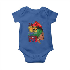 Juneteenth 1865 Baby Onesie Black Pride Because My Ancestors Weren't Free in 1776 Not 4Th Of July TS01 Royal Blue Print Your Wear