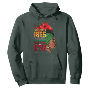 Juneteenth 4Th Of July Hoodie For Women Black Pride Because My Ancestors Weren't Free in 1776 TS01 Dark Forest Green Printyourwear