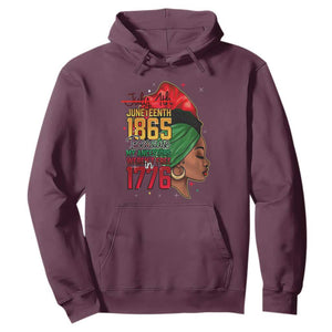 Juneteenth 4Th Of July Hoodie For Women Black Pride Because My Ancestors Weren't Free in 1776 TS01 Maroon Printyourwear