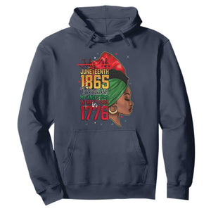 Juneteenth 4Th Of July Hoodie For Women Black Pride Because My Ancestors Weren't Free in 1776 TS01 Navy Printyourwear