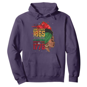 Juneteenth 4Th Of July Hoodie For Women Black Pride Because My Ancestors Weren't Free in 1776 TS01 Purple Printyourwear