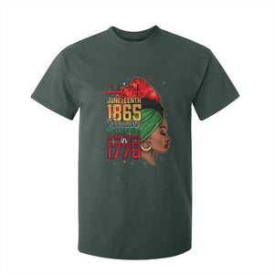 Juneteenth 1865 T Shirt For Kid Black Pride Because My Ancestors Weren't Free in 1776 Not 4Th Of July TS01 Dark Forest Green Print Your Wear