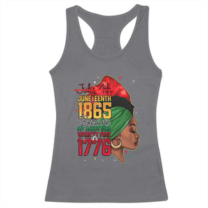 Juneteenth 1865 Racerback Tank Top Black Pride Because My Ancestors Weren't Free in 1776 Not 4Th Of July TS01 Charcoal Print Your Wear