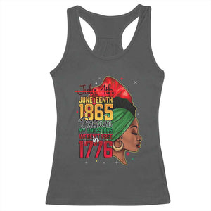 Juneteenth 1865 Racerback Tank Top Black Pride Because My Ancestors Weren't Free in 1776 Not 4Th Of July TS01 Dark Heather Print Your Wear