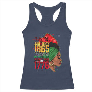 Juneteenth 1865 Racerback Tank Top Black Pride Because My Ancestors Weren't Free in 1776 Not 4Th Of July TS01 Navy Print Your Wear