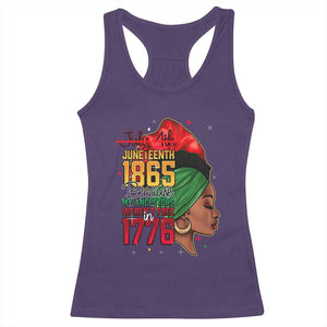 Juneteenth 1865 Racerback Tank Top Black Pride Because My Ancestors Weren't Free in 1776 Not 4Th Of July TS01 Purple Print Your Wear