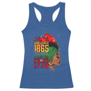 Juneteenth 1865 Racerback Tank Top Black Pride Because My Ancestors Weren't Free in 1776 Not 4Th Of July TS01 Royal Blue Print Your Wear