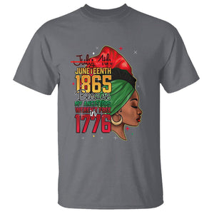 Juneteenth 4Th Of July T Shirt For Women Black Pride Because My Ancestors Weren't Free in 1776 TS01 Charcoal Printyourwear