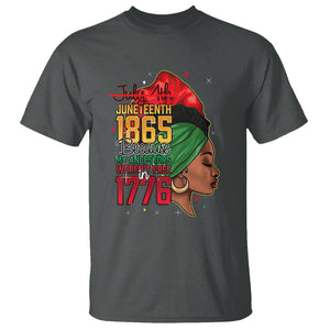 Juneteenth 4Th Of July T Shirt For Women Black Pride Because My Ancestors Weren't Free in 1776 TS01 Dark Heather Printyourwear