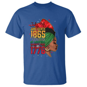 Juneteenth 4Th Of July T Shirt For Women Black Pride Because My Ancestors Weren't Free in 1776 TS01 Royal Blue Printyourwear