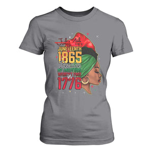 Juneteenth 1865 T Shirt For Women Black Pride Because My Ancestors Weren't Free in 1776 Not 4Th Of July TS01 Charcoal Print Your Wear