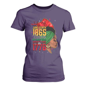 Juneteenth 1865 T Shirt For Women Black Pride Because My Ancestors Weren't Free in 1776 Not 4Th Of July TS01 Purple Print Your Wear