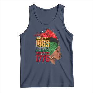 Juneteenth 1865 Tank Top Black Pride Because My Ancestors Weren't Free in 1776 Not 4Th Of July TS01 Navy Print Your Wear